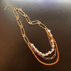 Gold and Pearl Layered Necklace